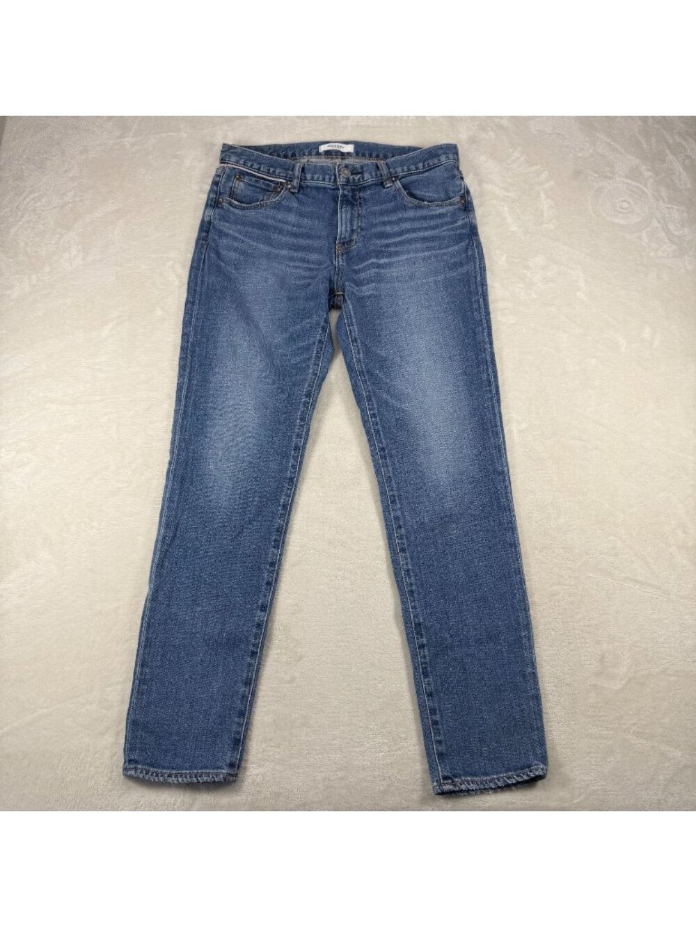 Moussy Vintage Straight Slim Womens Jeans 28 Mid Rise Med Wash Japan